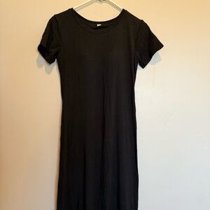 Uniqlo Black Maxi Shirt Dress